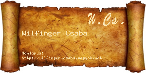 Wilfinger Csaba névjegykártya